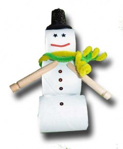 boneco de neve reciclado