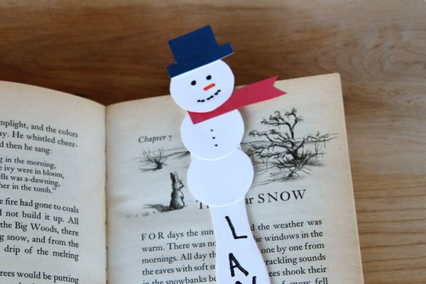 boneco de neve - separador de livros